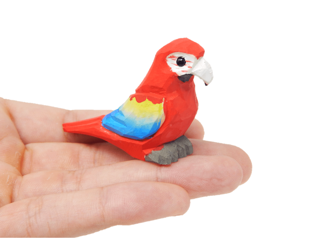 Details about   Scarlet Macaw Figurine Decor Red Parrot Colorful Tropical Pet Statue Art Wood 
