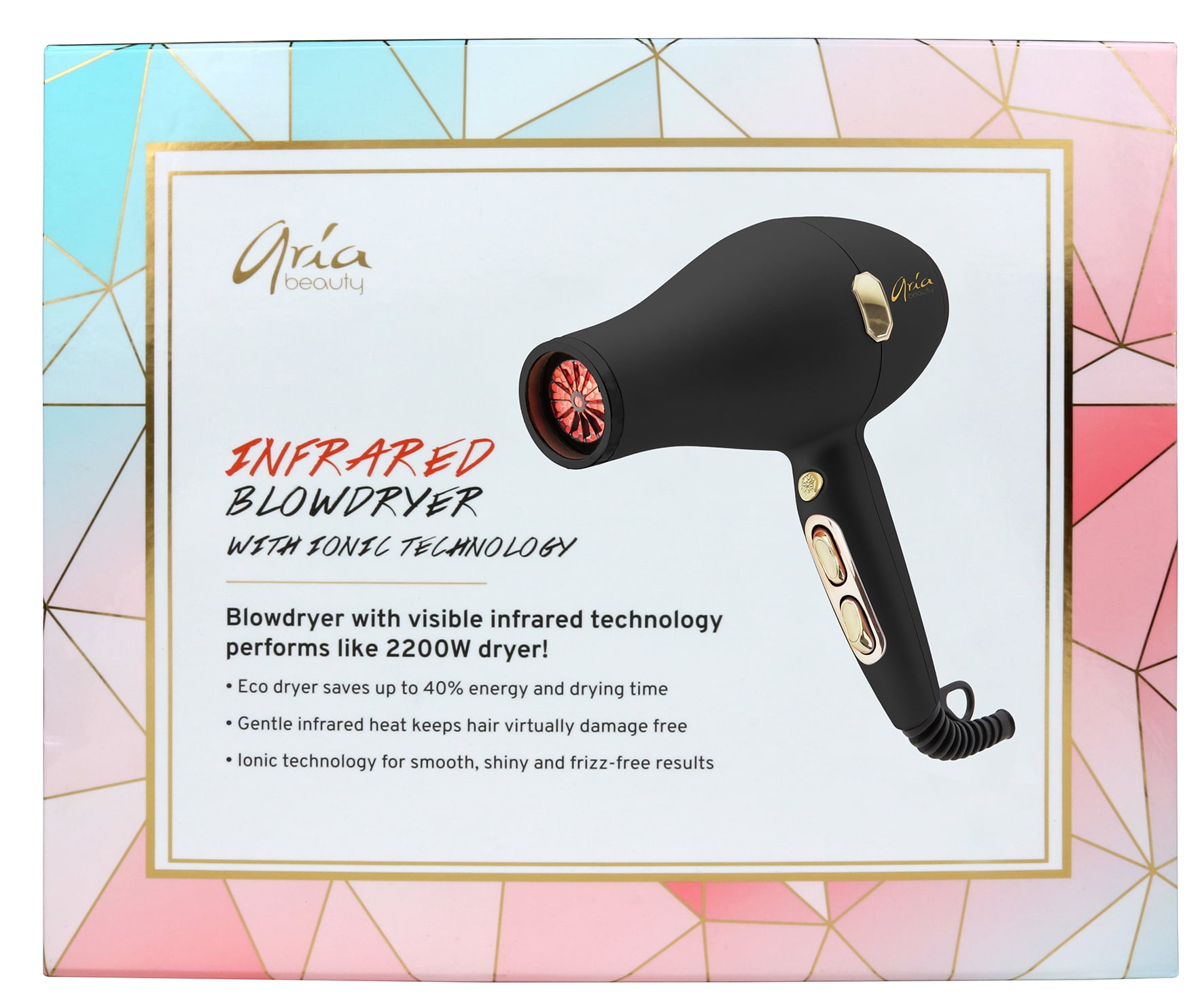 Aria Beauty Infrared Blowdryer With Ionic Technology , 1 Pc Hair Dryer