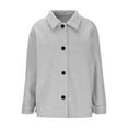 thumbnail image 4 of ShomPort Coats for Womens Long Sleeve Turndown Collared Button Business Casual Cardigans Solid Color Fall Winter Comfort Officewear, 4 of 6