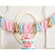 16 X Originals Group Baby Pink Blue Gold Tissue Paper Tassels for Party Wedding Gold Garland Bunting Pom Pom