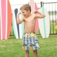 thumbnail image 4 of FORMRS Boys Swim Trunks Quick Dry Mesh Liner Boardshorts Sizes XS-XL, Retro Lemon Leaves, 4 of 7