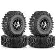thumbnail image 1 of 4pcs 63mm Beadlock Wheel Tire Set for 1/18 1/24 RC Parts Black, 1 of 5