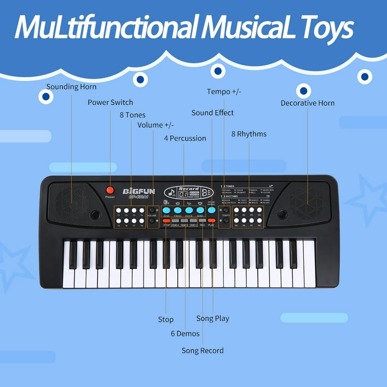 OUTGOO Kids Piano Keyboard, 37 Keys Portable Electronic Musical
