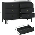 thumbnail image 4 of Bifanuo Dresser for Bedroom with 6 Drawers, Modern Chest of Drawers for Storage and Organization, Wood Tabletop for Bedroom, Living Room, Hallway,Black, 4 of 7
