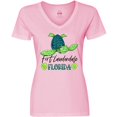 thumbnail image 3 of Inktastic Fort Lauderdale, Florida Happy Sea Turtle Women's V-Neck T-Shirt, 3 of 5