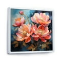 thumbnail image 2 of Designart "Delightful Peach Peony Garden I" Peonies Floater Framed Canvas Prints, 2 of 5