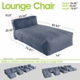 thumbnail image 4 of Outdoor Couch Sofa Comfy Patio Furniture Dense Foam Pool Loungers Lazy Sofa for Outside, Modern ANNY-H Lounge Chair, Water-Resistant Sun Lounger, (Denim Blue, 70'' Length), 4 of 7