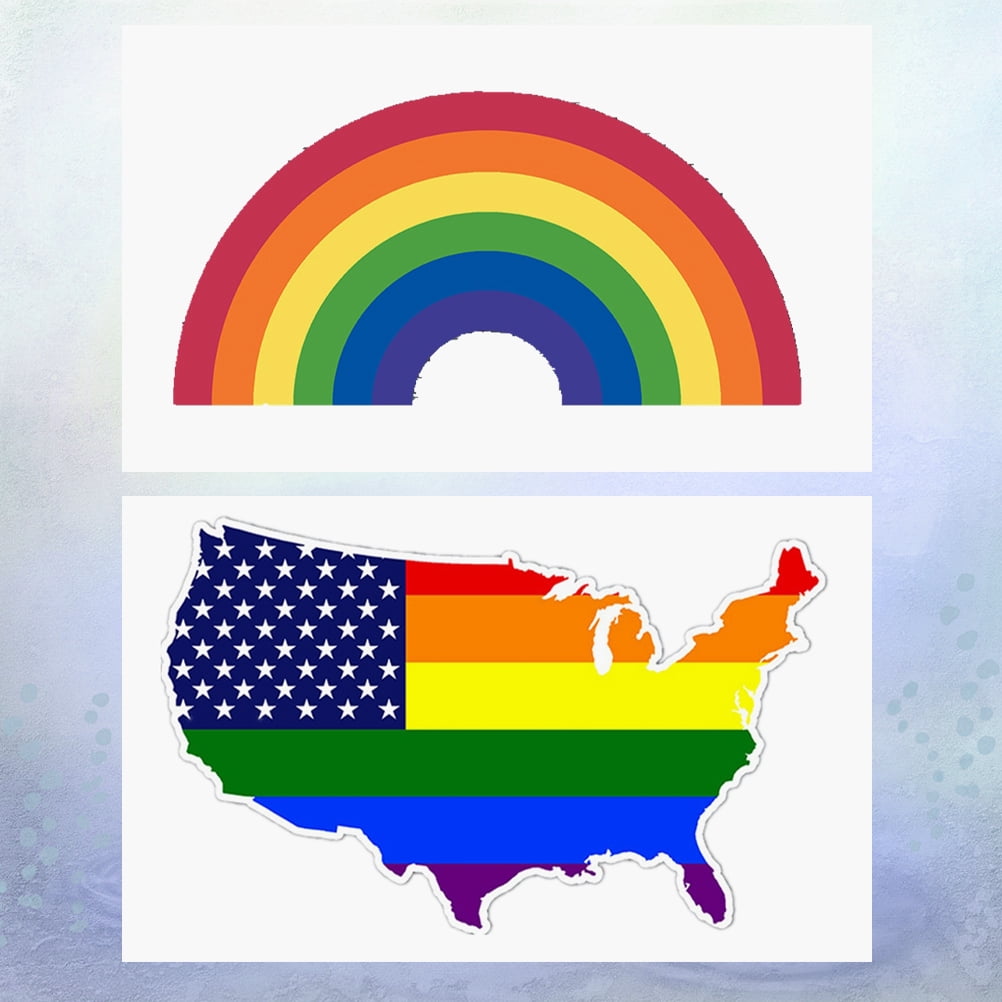 Car Sticker Window Rainbow America Map Decal Decals Wedding Rear Cartoon  Heart Lovers Couple Valentin 
