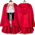 thumbnail image 3 of ibiyuan Little Red Riding Hood Girls Halloween Party Dress with Cape Role-Play Adult, 3 of 3