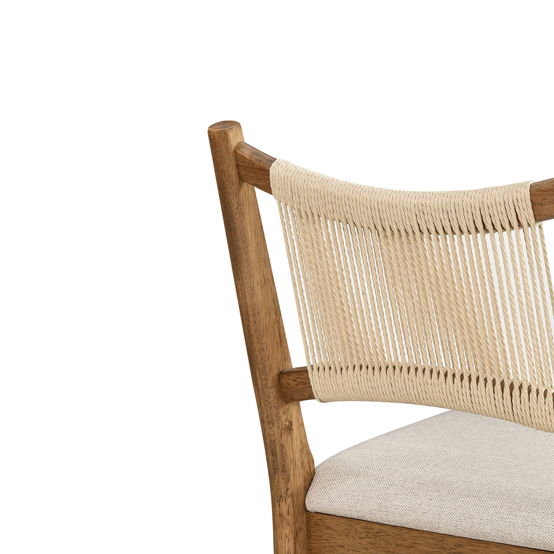 Christopher Knight Home Indoor Counter Stool Set of 4, Wood Frame with Rope Back, Beige + Walnut