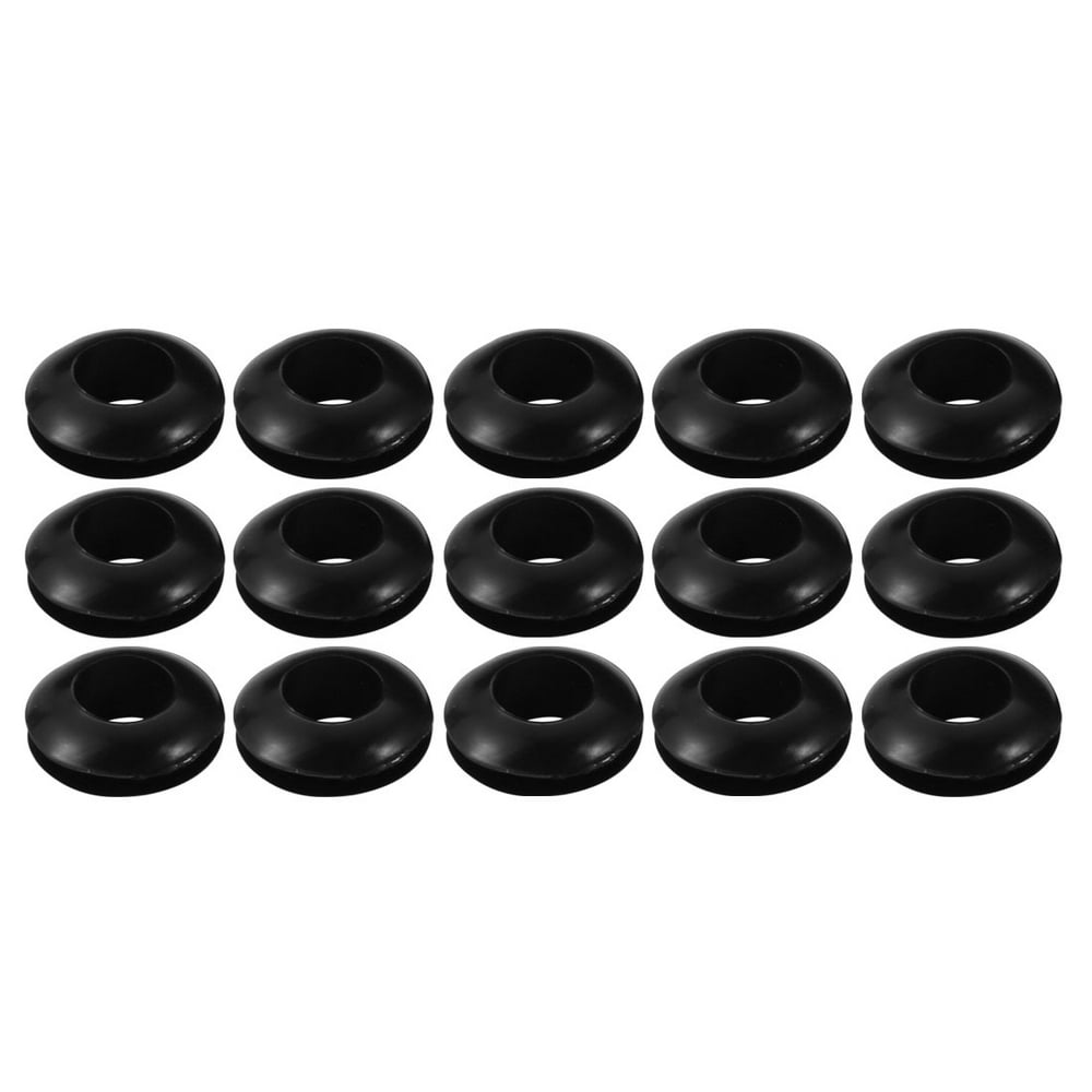 15pcs Wire Protective Grommets Black Rubber 7mm Double Sided Grommet