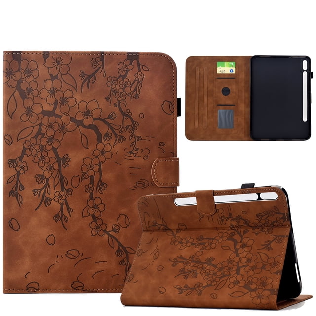 FOXDOCK Tablet Case for Samsung Galaxy Tab S9 FE with Card Slots, Auto Sleep/Wake, Stand Function, Full Protection Floral Folio Cover