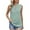 Green, variant on Daznico Tank Tops for Women,Women's Solid Color V Neck Button Up Sleeveless Chiffon Vest Top,Size L