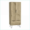 thumbnail image 6 of Armoires & Wardrobes | Augusta 1-Drawer Double-Door Closet | 30.1''W x 20.1''D Light Oak | Particle Board | Beige, 6 of 7
