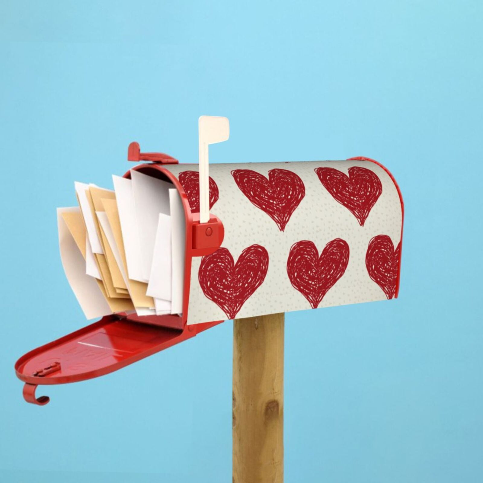 Xecao Love for Mailbox Cover with Magnetic Strips, Waterproof and Sunscreen, Adds a Decorative Touch to Your Garden Yard.