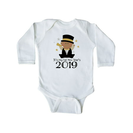 2019 Babys 1st New Years Long Sleeve Creeper (Best Baby Gifts 2019)