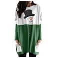 thumbnail image 1 of asdoklhq Christmas Clearance Clothing Under $5.00,Plus Size Women Long Sleeve Christmas Printed O-Neck Tops Tee T-Shirt Blouse, 1 of 3