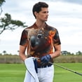 thumbnail image 3 of Honeii Cute Maple Leaf Koala print Polo Shirt, a classic short-sleeved, button-down golf shirt designed for menLarge, 3 of 6