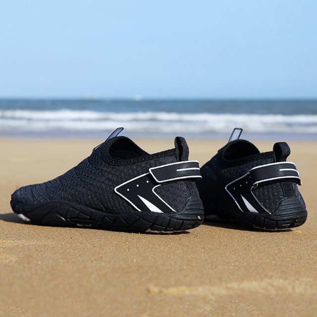 Zapatos acuáticos Aqua Shoes - Zapatillas de buceo transpirables para senderismo en el lago (negro 42)