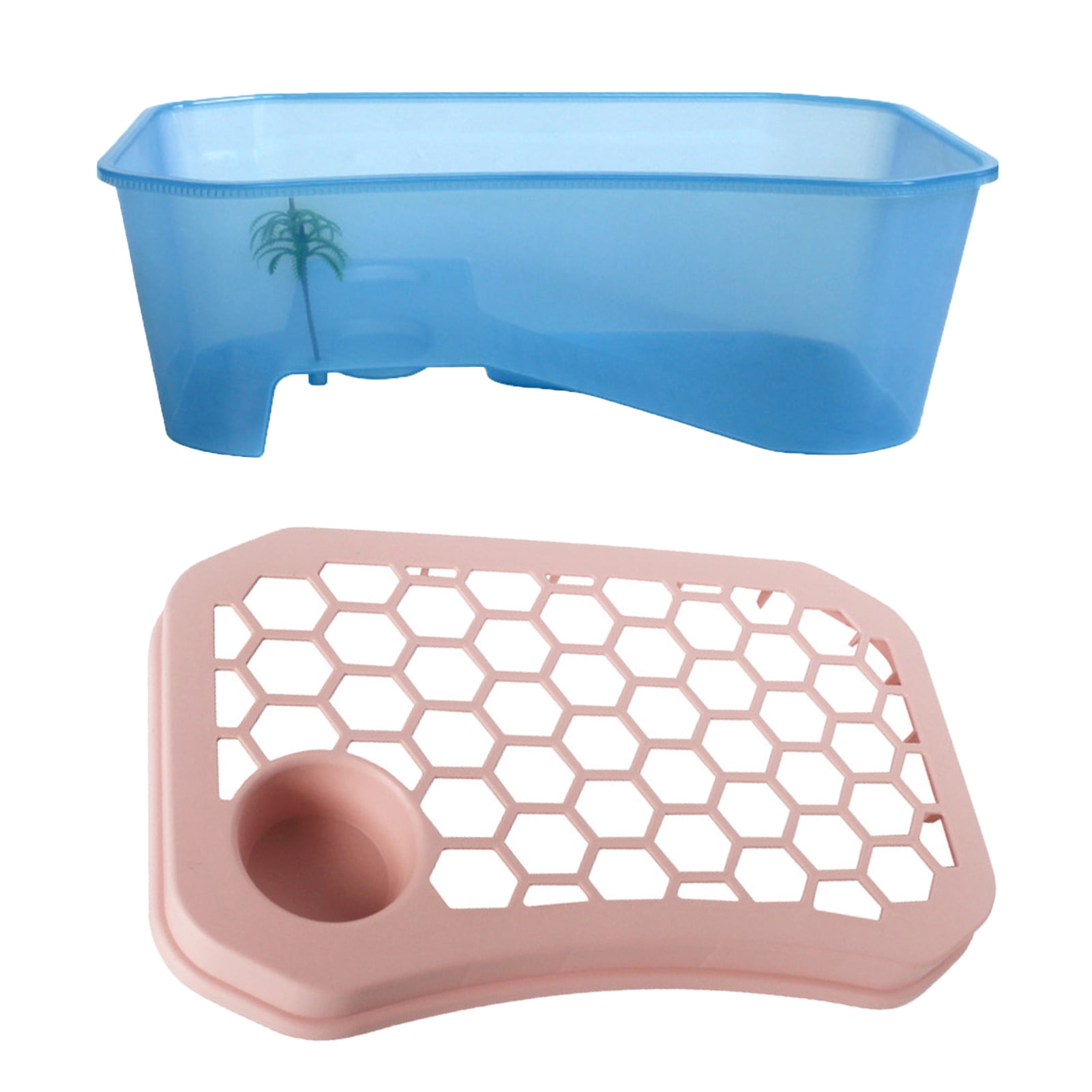 Bobasndm Turtle Tank with Lid, Plastic Turtles Fish Tank Habitat with Plant Platform, Turtle Aquarium with Lid, Basking Platform, Terrapin Lake to Prevent Climbing for Crawfish