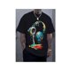 thumbnail image 1 of oversized tshirt women Men's Navy Blue Cotton T-Shirt with Vibrant Headphone Graphic Print – Casual Street , Short Sleeve, Round Neck, Machine Washable, 100% Cotton, Perfect for Summer Fashion and Ca, 1 of 6