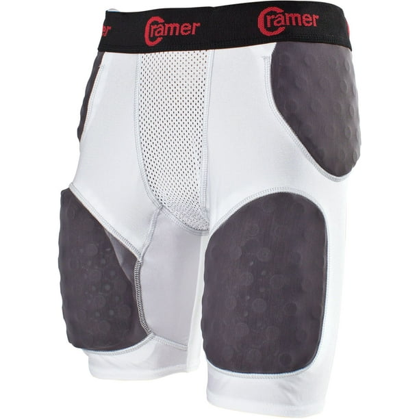 Cramer Lightning 5 Pad Football Girdle With Integrated Hip, Tail and Thigh Pads, White, Medium
