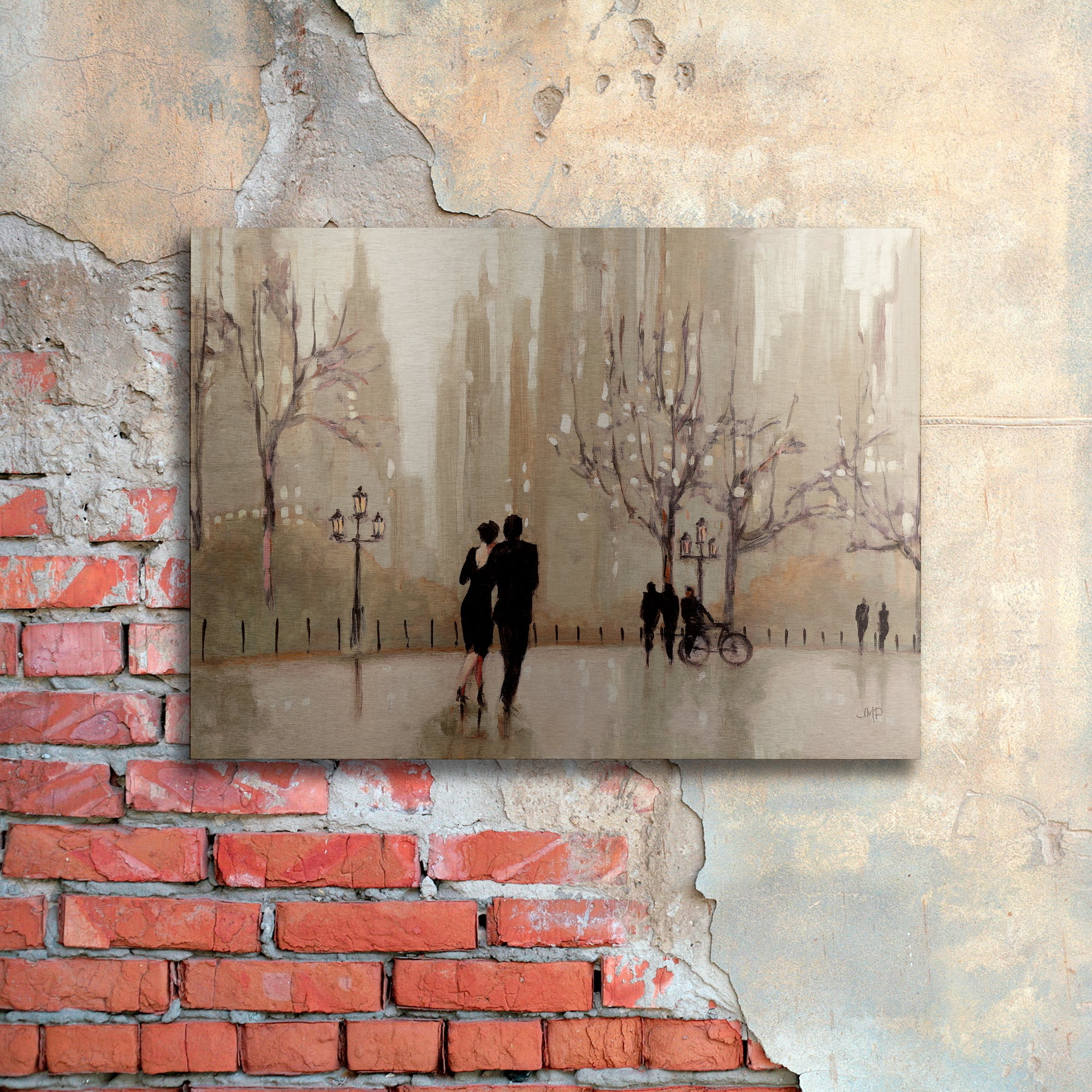 Trademark Fine Art "An Evening Out Neutral" Brushed Aluminum Wall Art Art by Julia Purinton 16" x 22"