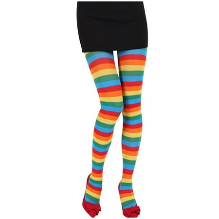 Hantrom Leggings for Women High Waisted Pants Stockings Panty Stockings Ladies Holiday Christmas Party Stockings Striped Pants Tights for Women Elastic Waist Pants Women s Pants Multicolor M One Size