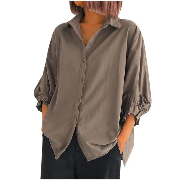 Cilsoka V Neck T Shirts for Women 3/4 Length Sleeve Womens Tops Cotton Vintage Tees for Women Oversized Womens Long Sleeve Blouses Dressy Casual My Orders past Orders