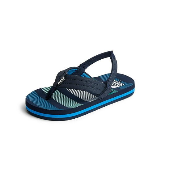 REEF Kids Boys Sandals, Little Ahi, Deep Sea Stripes, 6