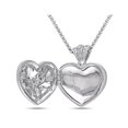 thumbnail image 2 of 1/20 Carat (ctw) Accent Diamond Locket Heart Pendant In Sterling Silver with Chain, 2 of 4