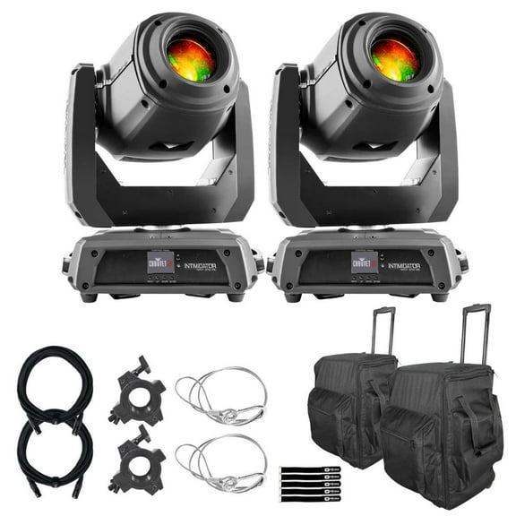 (2) Chauvet DJ Intimidator Spot 375 ZX 200W LED Moving Heads with Carrying Bags Package