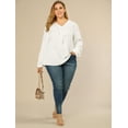 thumbnail image 3 of GRACE & GRANDEUR Women's Plus Size Tops V Neck Ruffle Boho Chiffon Blouse, 3 of 6
