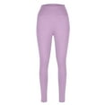 thumbnail image 4 of Women's High Waisted Yoga Leggings with Pockets Buttery Soft Workout Leggings Lounge Gym Pilates Running Pants Light Purple 3XL, 4 of 7