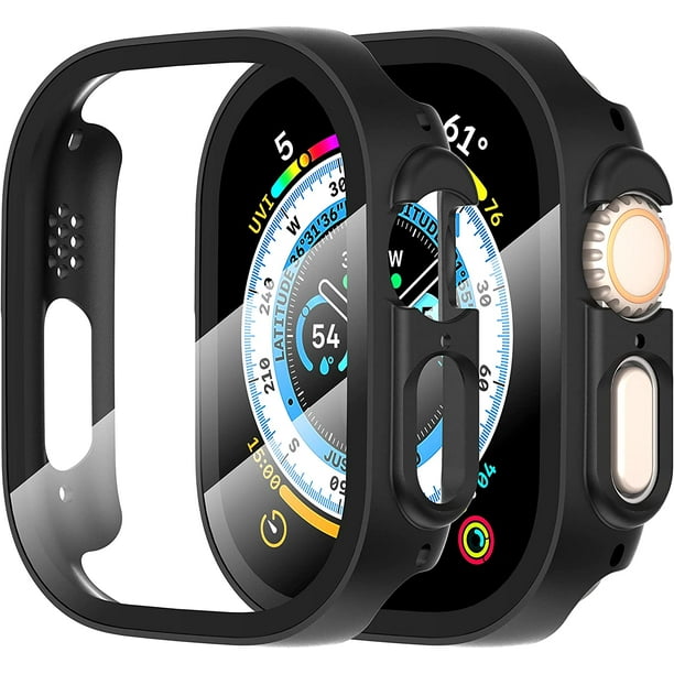 Hard Case for Apple Watch Ultra 49mm with 9H Tempered Glass Screen