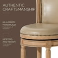 thumbnail image 4 of Maven Lane Pullman Counter Stool in Weathered Oak w/ Avanti Bone Vegan Leather, 4 of 6