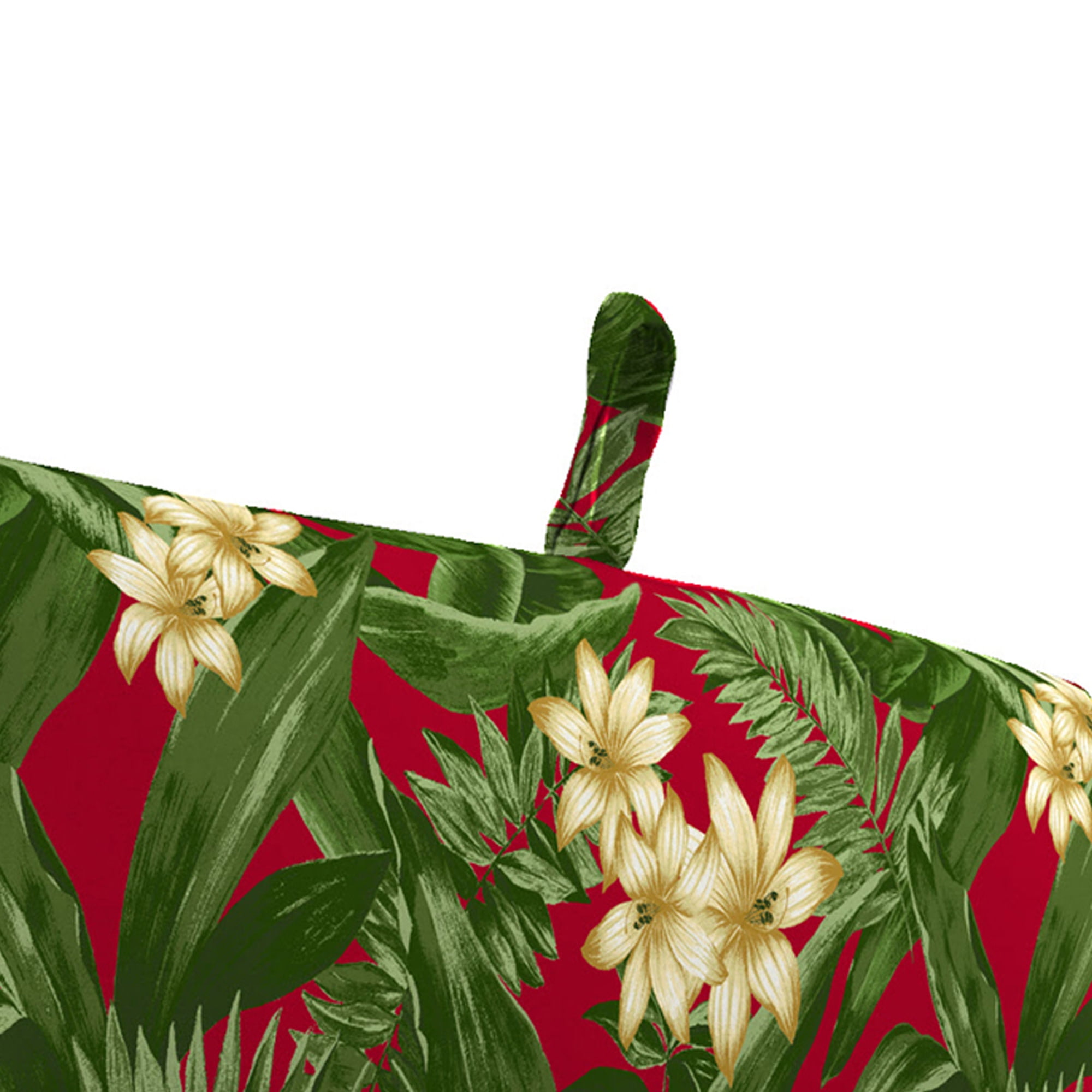 Jordan Manufacturing 44" x 22" Acadia Red Tropical Rectangular Outdoor Chair Cushion with Ties and Hanger Loop