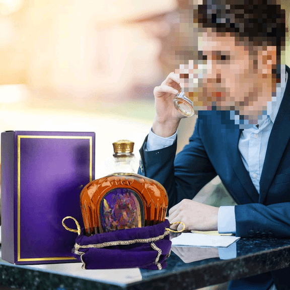 Crown Royal Whiskey Decanter with 2 Drinking Glasses | Whisky Decanter Set for Men and Women | Compatible$$Home Decor, Kitchen, & Other