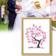 thumbnail image 2 of Libro de invitados para fiesta de boda, cumpleaños, árbol de huellas dactilares personalizado con huella digital DIY (árbol 11), 2 of 7