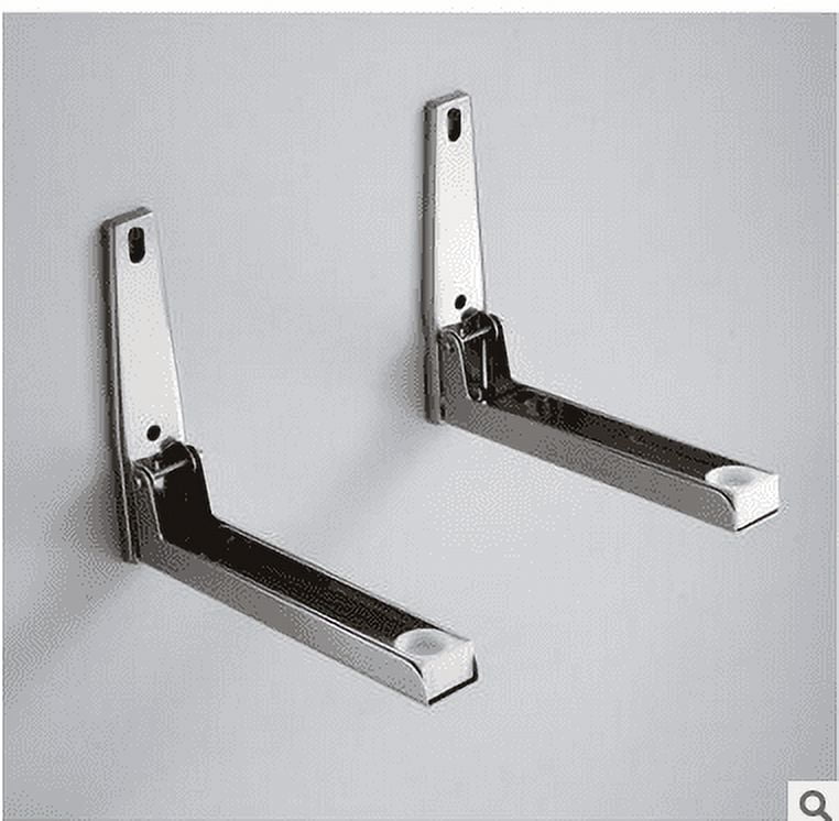 Ccdes 2pcs Microwave Oven Bracket Kitchen Stainless Steel Microwave Oven Bracket Sturdy Foldable Stretch Wall Mount Rack Shelf