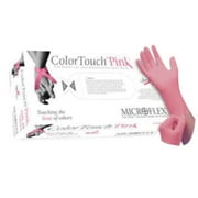 Microflex Large Pink 9.6'' ColorTouch 5.9 mil Latex-Free Latex Ambidextrous Non-Sterile Medical Grade Powder-Free Disposable With Textured Finish, Standard Examination Beaded Cuff And Polymer Coating