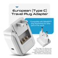 thumbnail image 4 of Adaptador de enchufe europeo Ceptics con USB-C 30W PD y QC 3.0-2, 4 of 7