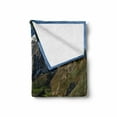 thumbnail image 2 of Mountain Range Soft Flannel Fleece Blanket, Pastoral Nature Snowy Alps Peaks with Lake Creek River Idyllic Spring Scene, Cozy Plush for Indoor and Outdoor Use, 50" x 60", Green White, by Ambesonne, 2 of 6