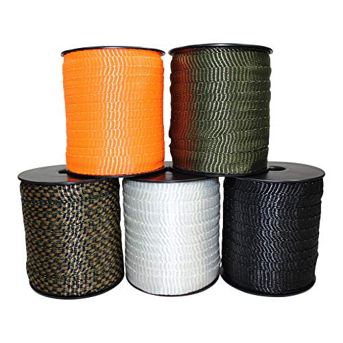 Flat Rope Marine - SGT KNOTS Polyester Webbing Commercial Rot 5/8 inch Durable Polyester Pull Tape Strap Oil & Gas Resistant Utility 3,000 ft - Camo Moisture Gardening Arborist UV 