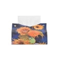 thumbnail image 1 of Funda para pañuelos de piel sintética con estampado de girasoles, 19 x 14 cm, 1 of 3