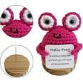 thumbnail image 3 of HAHDAXIA Handmade Crocheted Frog Toy Doll Crochet Animal Positive with Encouraging Card Funny Knitting Rabbit Pig Owl for Kids C, 3 of 6