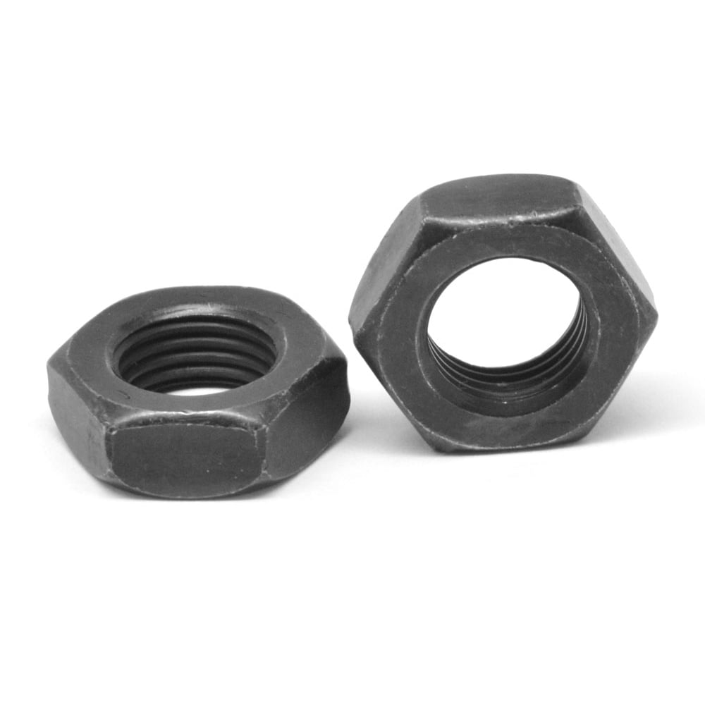 1/428 Fine Thread Hex Jam Nut Low Carbon Steel Black Zinc Plated Pk