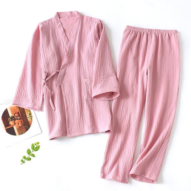 Pijamas de algodón para el hogar para hombres y mujeres, conjunto de bata de baño holgada para parejas, ropa deportiva de talla grande para mujer