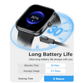 thumbnail image 3 of Mipqz Smart Watch for Men Women, 1.83" HD Touchsreen, Bluetooth Calling, IP68 Water-Resistance, 110+ Sports Modes, Timer, Fitness Watch for Android/iOS, Black, 3 of 8