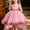 Pink, variant on Girls Mini Gown Sequin Embroidery Flower Ruffle Sleeve Cinched A-Line Tutu Princess Dress Kids Elegant Fluffy Mesh Layered Dresses Wine 3-4 Years